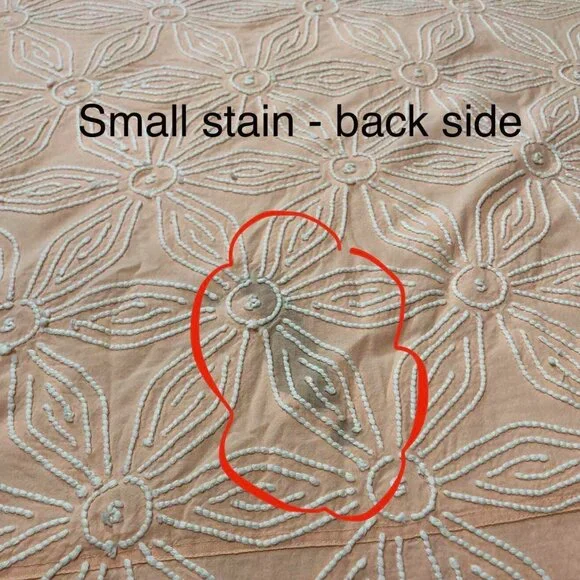 Vintage peach floral chenille bedspread